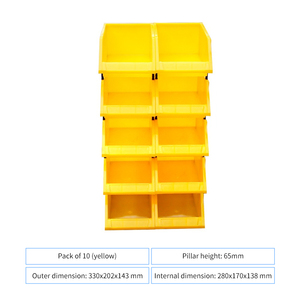 औद्योगिक कार्यशाला उपकरण के लिए बड़े भारी शुल्क स्टैकयोग्य प्लास्टिक भंडारण बिन लटका शेल्फ के साथ संगठन - Product Image 3