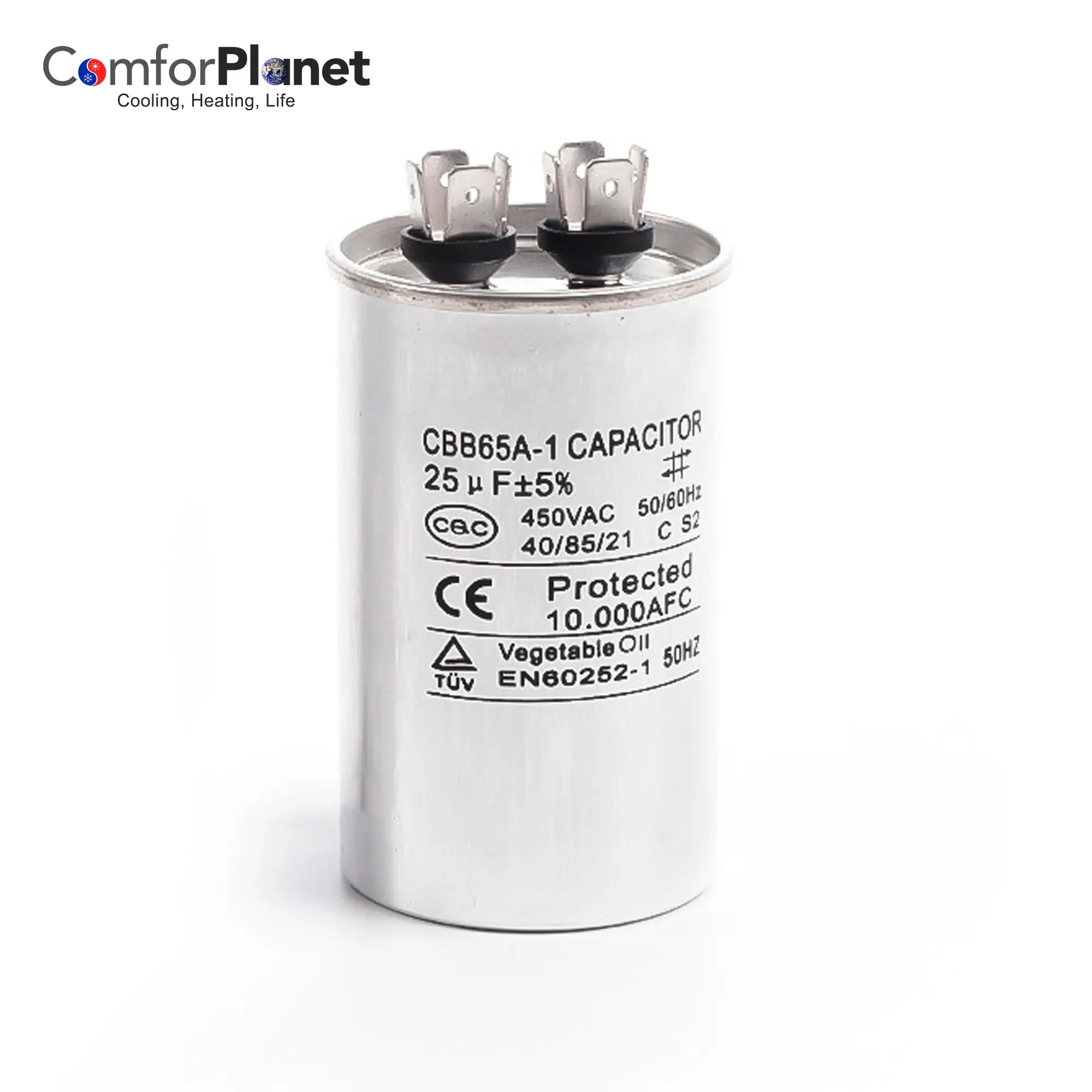 Condensador CBB65B al por mayor para condensador de funcionamiento de motor de CA, bomba de calor fría recta, condensador de aire acondicionado HVAC