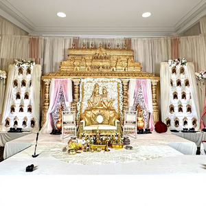 South Indian Wedding Shiva Parvati <b>Stage</b> Decoration Grand Manavarai Wedding <b>Stages</b> Traditional Hindu Wedding Reception <b>Stage</b> - Product Image 1