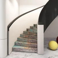 Carreaux d'escalier en pierre naturelle de luxe pour villa, appartement, escaliers intérieurs droits, revêtement de sol, décoration intérieure