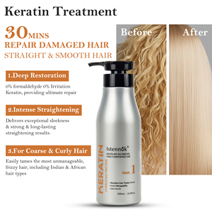 Tratamiento de Queratina Brasileña de Lujo Sin Formol 3X Fortalecimiento Capilar Bótox de Queratina Brillo de Salón para Cabello <span class=keywords><strong>Grueso</strong></span> y Rizado - Product Image 2