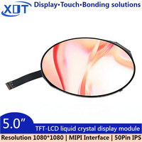 5,0 Zoll Rundes TFT LCD Display Bildschirm 1080*1080 BOE LED 350 Nits Helligkeit HX8399C Treiber-IC MIPI-Schnittstelle -20~70 Betriebstemperatur