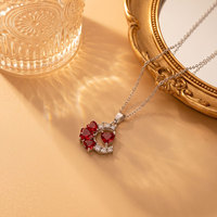 Collier Cœur Personnalisé Tendance pour Femme, Design de Niche de Luxe, en Cuivre Électroplaqué, Best-seller Transfrontalier