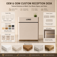 Mini bureau de réception moderne de luxe, logo personnalisé, petit comptoir de caisse pour salon, boutique, bureau, spa, magasin