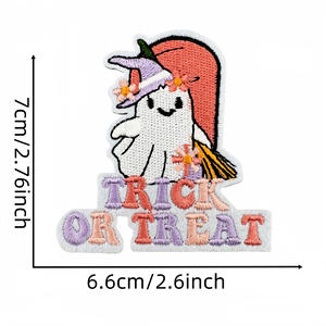 Bajo MOQ ecológico bordado calabaza Halloween reparación coser apliques parche para Jeans zapatos sombreros decoración hecha tela de fieltro - Product Image 3