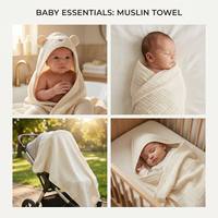 Baby Hooded Towel Organic Cotton Absorbent Terry Newborn Bath Towel Quick-Dry Eco-Friendly Fun Design for Kids