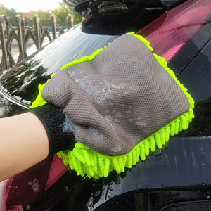 Gant de lavage de voiture en microfibre double face 24,5x18cm, chenille absorbante, pour l'entretien des véhicules - Product Image 1
