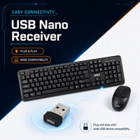 Pemasok ASTA 2.4G Keyboard nirkabel dan Mouse combo baterai optik HITAM 800 1200 1600 DPI Mouse kustom kantor untuk PC Desktop