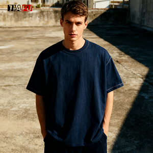 Dtg Custom Logo Embroidery Blank Baggy Causal <strong>Tshirt</strong> Men Drop Neck Thick Screen Body Oversize Fashion Clothing Manufacturers - Product Image 2