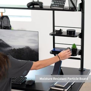 Estante de escritorio moderno de 2 niveles con abrazadera, organizador de mesa encima o debajo del escritorio, almacenamiento de escritorio para oficina en casa con estilo - Product Image 3
