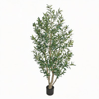 Arbre d'olivier artificiel de qualité supérieure avec tronc texturé, plante artificielle en pot pour la décoration intérieure et extérieure du balcon