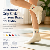 Chaussettes de yoga personnalisées avec design gratuit, antidérapantes, respirantes, en coton, pour pilates, pour femmes, antidérapantes, service OEM/ODM