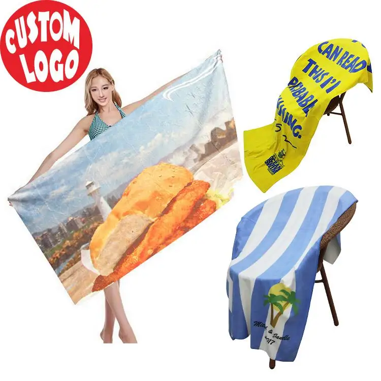 Toalha de praia leve e macia para crianças com impressão reativa de alta qualidade