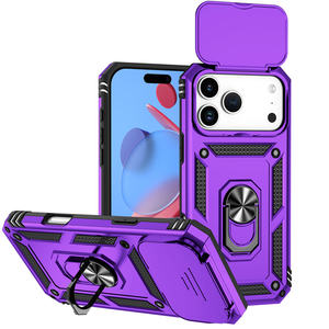 <span class=keywords><strong>Coque</strong></span> arrière hybride TPU PC Lichicase avec protection coulissante pour appareil photo et anneau de maintien pour téléphones OPPO A57 A77 A57S N300 - Product Image 1