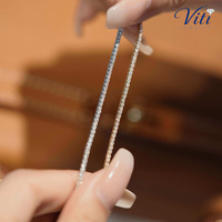 Bracelet tennis fin Viti personnalisé en or blanc 18 carats, scintillant, avec diamants de laboratoire, bijoux fins, fabricant OEM ODM, pour femmes