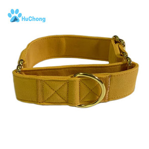 Collar de Perro <span class=keywords><strong>Martingale</strong></span> Ajustable de Alta Calidad, Lujoso, Suave y Cómodo, con Anillo en D de Metal Dorado, al por Mayor - Product Image 1
