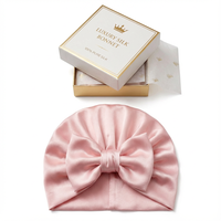 Bonnet en soie personnalisé pour bébés filles, 22 mommes, soie naturelle, bonnet de nuit, couleur unie, certifié OEKO-TEX, toutes saisons