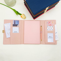 Carnet de planification quotidienne A5 en cuir de luxe de haute qualité avec logo personnalisé imprimé en sérigraphie, ensemble cadeau portable en papier