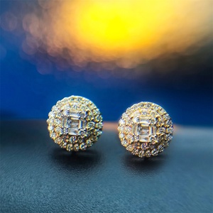 Fine Jewelry Real <strong>Solid</strong> <strong>Gold</strong> <strong>Earring</strong> 10K <strong>14K</strong> 18K Diamond Screw Back Stud <strong>Earring</strong> Hiphop Men Jewelry - Product Image 5