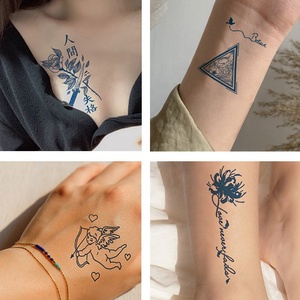 Etiqueta engomada temporal del tatuaje del jugo de hierbas fresco azul de Gardenia de larga duración diseño semipermanente impermeable que dura 15 días - Product Image 2