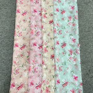<span class=keywords><strong>Tissu</strong></span> en Tulle et mousseline de soie à motif Floral personnalisé, étoffe de styliste en dentelle et Polyester de bonne qualité pour robe de soirée pour femmes, bon marché, 5 pièces - Product Image 3