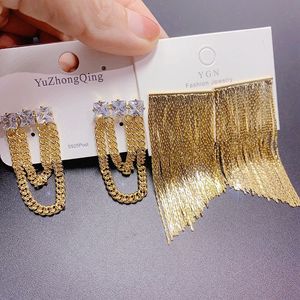 Les boucles d'oreilles diamant et perle de luxe léger sont à la mode et polyvalentes. Les boucles d'oreilles de style français sont plaquées d'or véritable - Product Image 4