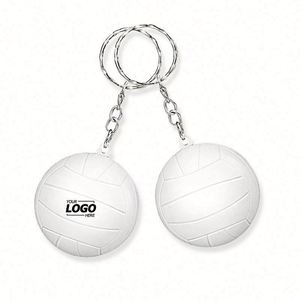 Porte-clés de volley-ball personnalisés en PVC blanc avec impression sérigraphiée - Cadeaux portables pour fêtes et remplisseurs de cadeaux pour carnavals scolaires - Product Image 1