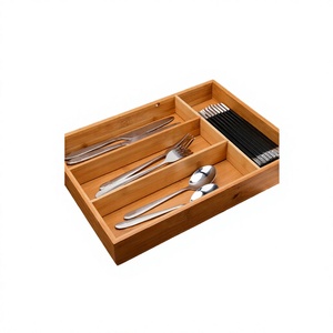 Plateau à couverts en bois taille et forme personnalisées couteau cuillère et fourchette support de rangement pour ustensiles de cuisine - Product Image 1