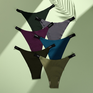 Logo personnalisé, tanga sexy taille basse, <span class=keywords><strong>string</strong></span> respirant, culotte <span class=keywords><strong>invisible</strong></span> sans couture pour femmes - Product Image 5