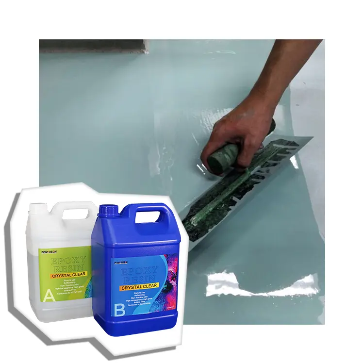 Zelfnivellerende Transparante Laag-Bubble Epoxyhars Antislip Waterdichte Epoxy Vloercoating Voor Badkamervloercoating