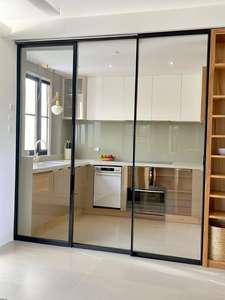 ประตูบานเลื่อน UPVC คุณภาพสูงสไตล์อเมริกัน ตกแต่งภายในทันสมัย กระจกบนกรอบพลาสติก หน้าต่างโพลีไวนิลคลอไรด์ - Product Image 5