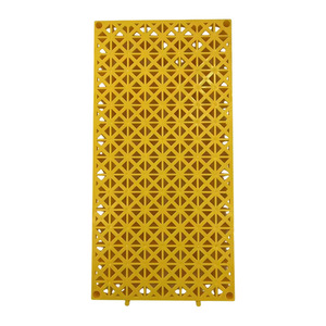 <b>Plastic</b> <b>Mesh</b> Floor Grating Gray And Yellow Injection Molding Grade High Strength Trenchless Splicing For Car Wash - Product Image 2
