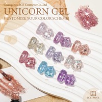 ICE NOVA Vernis Gel Effet Pailleté Uni-corn Super Brillant 20 Couleurs OEM Marque Privée Vernis Gel UV Pailleté Effet Reine Scintillante