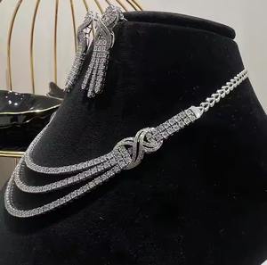 Ensemble de collier luxueux en or 14 carats avec diamants naturels certifiés par un tiers pour un anniversaire de mariage, bijoux élégants - Product Image 2