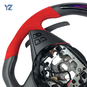 Volant de direction en fibre de carbone mate avec affichage LED personnalisé de style sport racing pour BMW E60 E61 M5 E63 E64 M6 630i 645ci <span class=keywords><strong>650i</strong></span> - Product Image 4