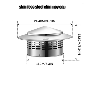 Cubierta de Ventilación para <span class=keywords><strong>Chimenea</strong></span> de Acero Inoxidable 304, Rejilla Impermeable con Pantalla Anti-Pájaros, Protector de Techo para Extracción de Aire - Product Image 2