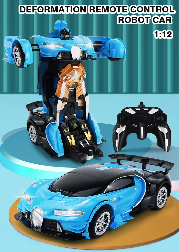 2- in-1 RC robot vehicle toy 1/12 transformation wireless remote control deformation car