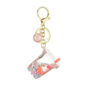 Wholesale Creative Glowing Milk Tea Cup Keychain - Cute Pendant Bag Charm Novelty Accessory for Gifts DIY Decor - Product Image 6