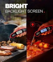 Termometer Daging Digital Bacaan Instan Tahan Air Termometer Memasak Makanan Dapur dengan LCD Backlight untuk BBQ, Memanggang, dan Pengasap