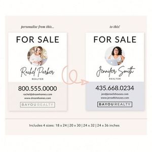 Impresión de Publicidad Inmobiliaria con Logotipo Personalizado para Exteriores, Letrero Moderno para Jardín, Regalo Promocional de Marketing Inmobiliario - Product Image 2