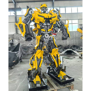 Precio de Fábrica, Enorme Estatua de Transformer de Acero Inoxidable, Estatua de Optimus Prime de Metal para Exteriores, Escultura de Iron Bumblebee con Luces LED - Product Image 3