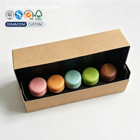 Boîte à macarons rectangulaire en papier kraft personnalisée en gros pour biscuits, pâtisseries, cadeaux, emballage personnalisé imprimé