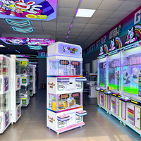 Machine à griffes commerciale à monnayeur pour 4 joueurs, avec jeu de réflexe 'Stop Time' de 10 secondes, jeux à prix et jeux de griffes, en verre trempé, version anglaise