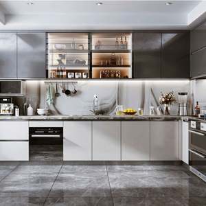 SANTOPOVA Design d'îlot de cuisine moderne : Espace de rangement et de repas intégré - Product Image 3