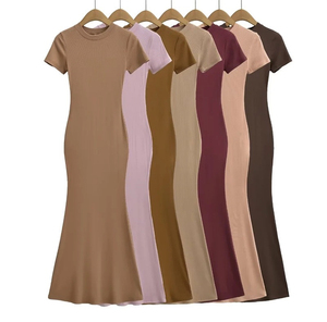 Dolce stile Blogger Sexy Spice ragazza alta marsupio coda di pesce <span class=keywords><strong>vestito</strong></span> di nicchia tinta unita abito in Chiffon a maniche corte da <span class=keywords><strong>donna</strong></span> - Product Image 1