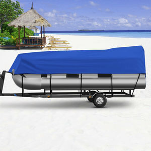 Housse de bateau en polyester pour <span class=keywords><strong>ponton</strong></span>, résistante, imperméable, protection UV, 600D, remorquable, entièrement enveloppante, convient aux bateaux à fond plat de 90 à 120 pouces - Product Image 4