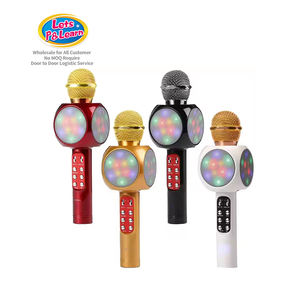 Microphone de karaoké sans fil d'anniversaire de Noël Machine de haut-parleur de karaoké portable avec lumières LED contrôlables - Product Image 1