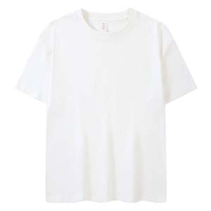 เสื้อยืดผู้ชาย OEM/ODM ผ้าฝ้าย 100% คุณภาพสูง ขายส่ง เสื้อยืดสีขาวล้วน ดีไซน์เรียบง่ายและลายพื้น - Product Image 5