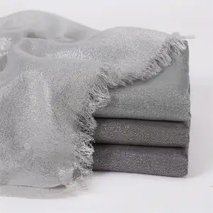 YOMO-Écharpe HIjab à paillettes 80x200cm pour femmes musulmanes, lignes dorées et argentées, franges scintillantes, viscose, Pashmina, 23 couleurs