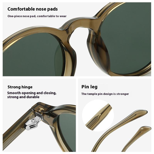 Gafas <span class=keywords><strong>de</strong></span> <span class=keywords><strong>Sol</strong></span> Redondas con Orificio <span class=keywords><strong>para</strong></span> Llave, Negras, <span class=keywords><strong>para</strong></span> Hombre y Mujer, Lentes Retro Clásicas con Protección UV400, Remaches Plateados, <span class=keywords><strong>para</strong></span> Conducir a Diario - Product Image 3
